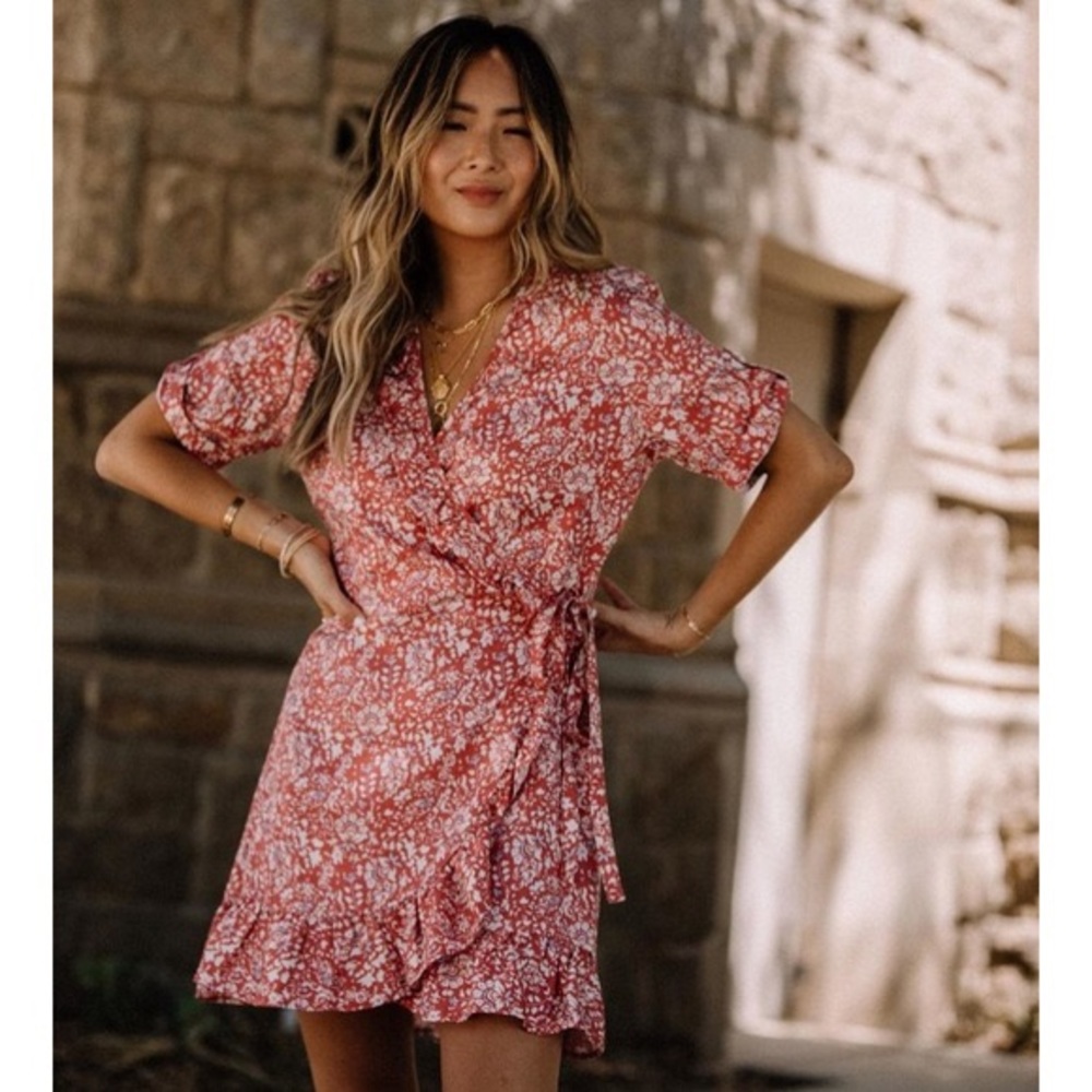 Spreadfashion by The Drop Red Wrap Dress